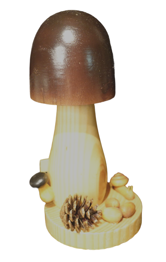 großer Räucherpilz, natur-braun, Marone handbemalt