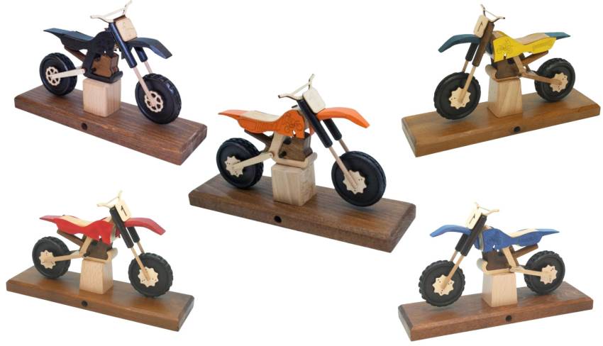 raeuchermotorrad crossmaschiene motocross verschiedene farben blau schwarz gelb blau rot orange