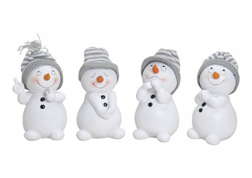 schneekinder poly grau weiße mützen