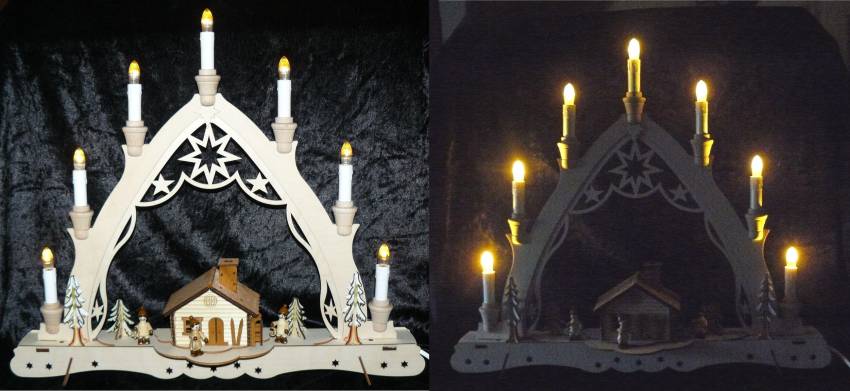 lichterecke lichterbogen mit räucherhaus led beleuchtet