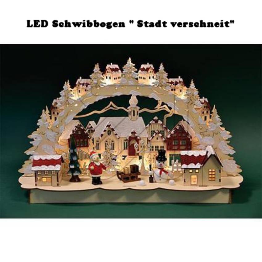 weihnachtsmann stat verschneit schibbogen led