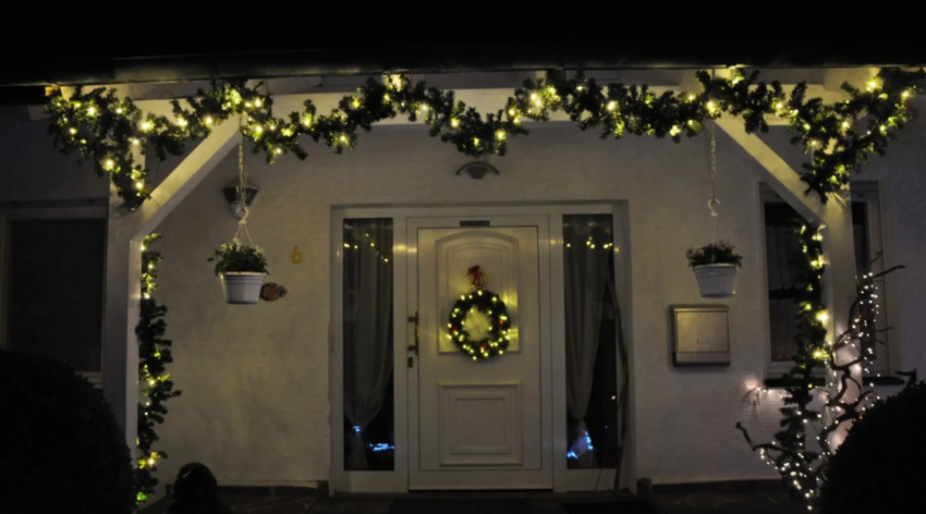 Weihnachtsgirlande 5m mit Beleuchtung mit 80 LED - Indoor-outdoor