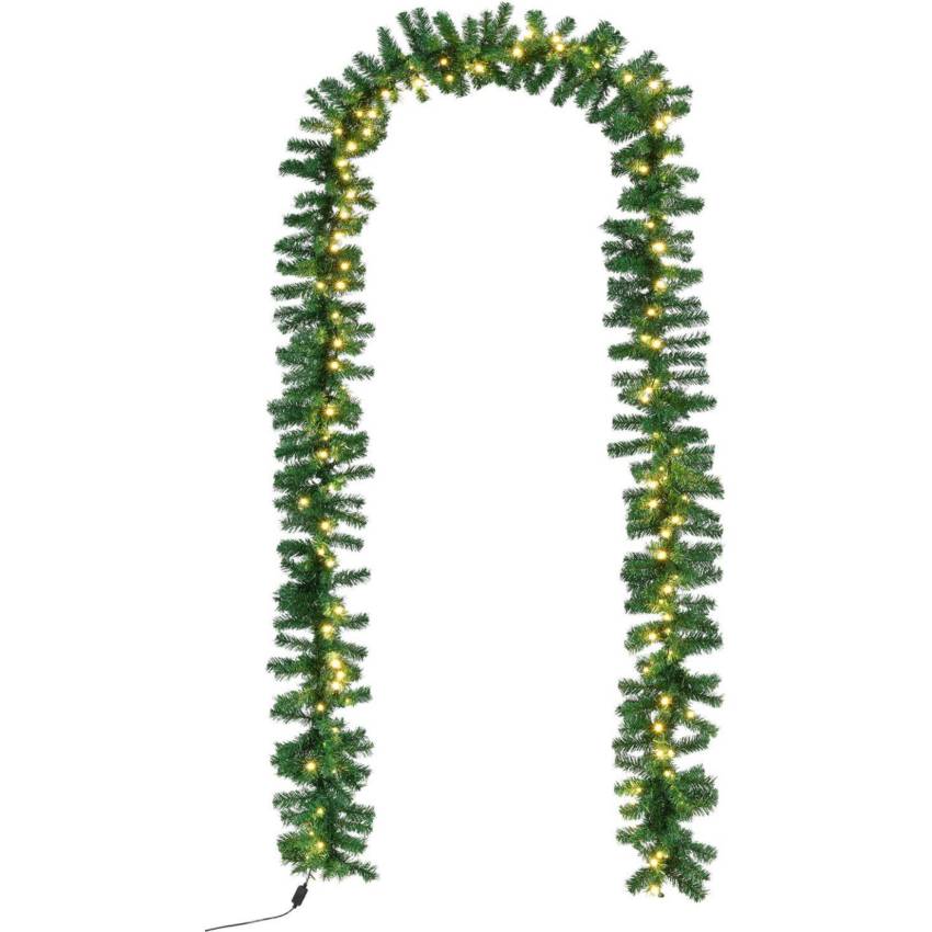 Weihnachtsgirlande 5m mit Beleuchtung mit 80 LED - Indoor-outdoor