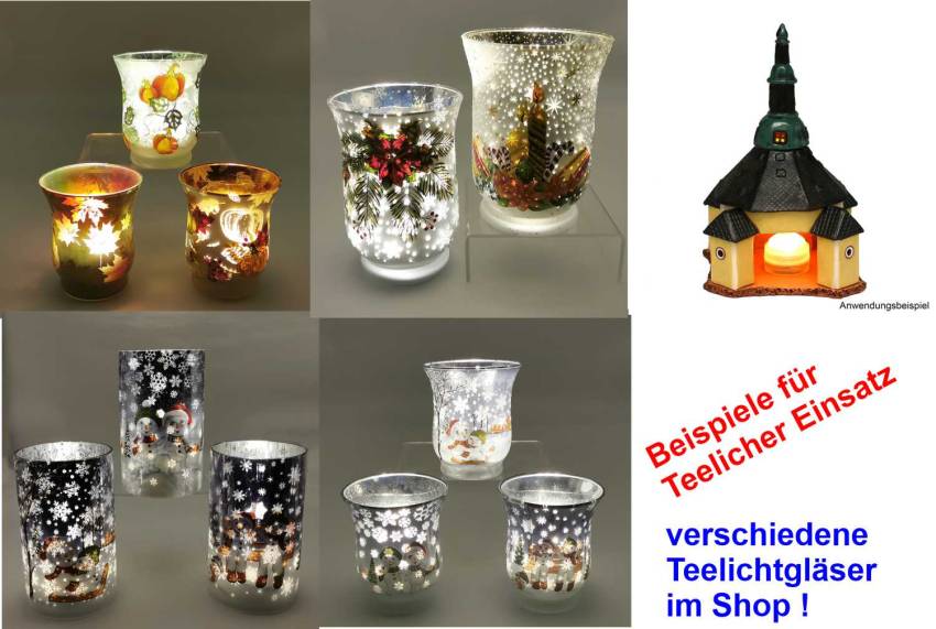 Timer Teelichter je 3 SMD-LEDs Batteriebetrieb wasserdicht