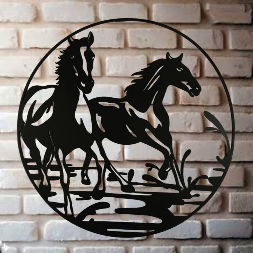 XXL Wandbild "Galoppierende Pferde" Metall Wandschild