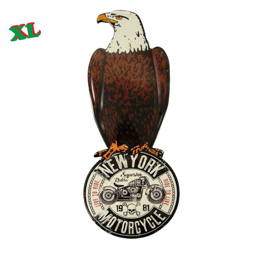 Wanndschild Blechschild Adler Motorrad Biker Retro  hier harley