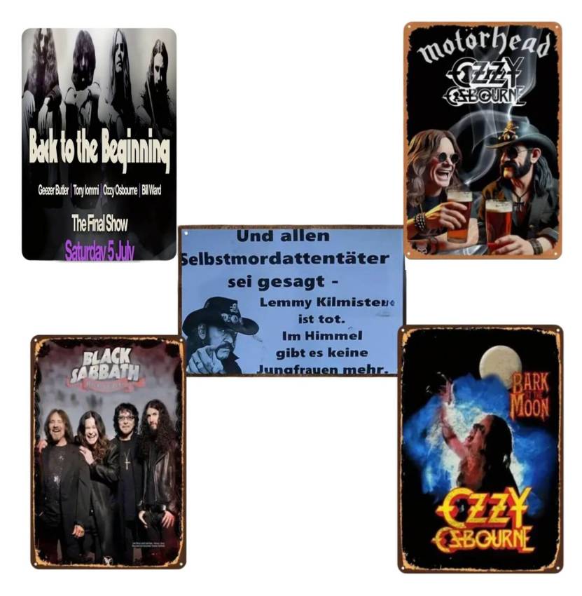 Blechschilder Wandschilder- Heavy Metal Legenden, Ozzy,Lemmy, Black Sabbath die Hearoes der Heavy Metall, Geschenk für Wacken Fan hier günstig bestellen
