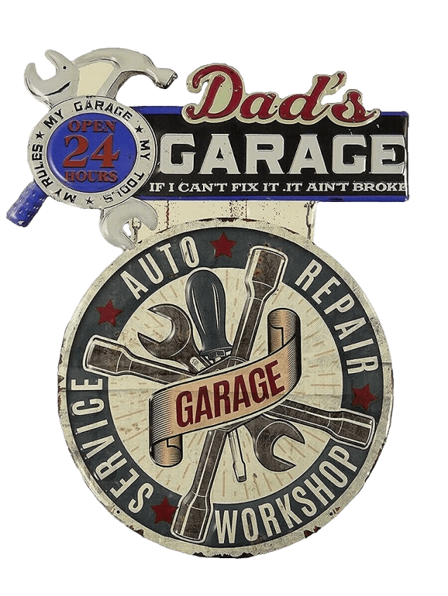 dads garage geschebkidee blechschild w3anddeko