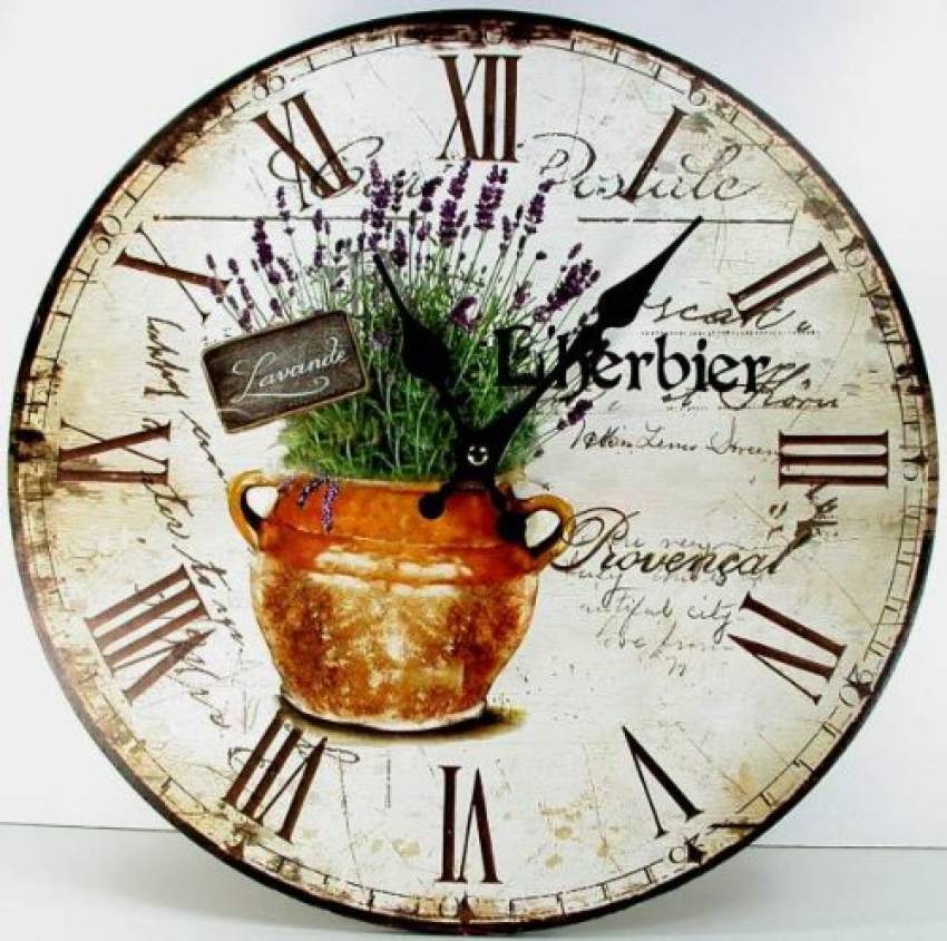 Französischer Landhausstil Wanduhr mit Lavendel Küchenuhr