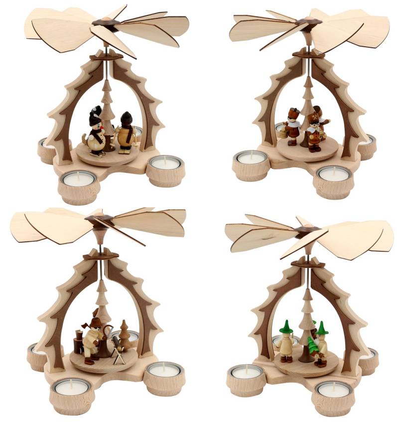 weihnachts tischpyramiden für teelichte und 4 verschieene figurengruppen  zur auswahl