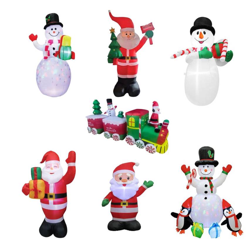 Aufblasbare Weihnachtsfiguren aus Kunststoff - LED beleuchtet