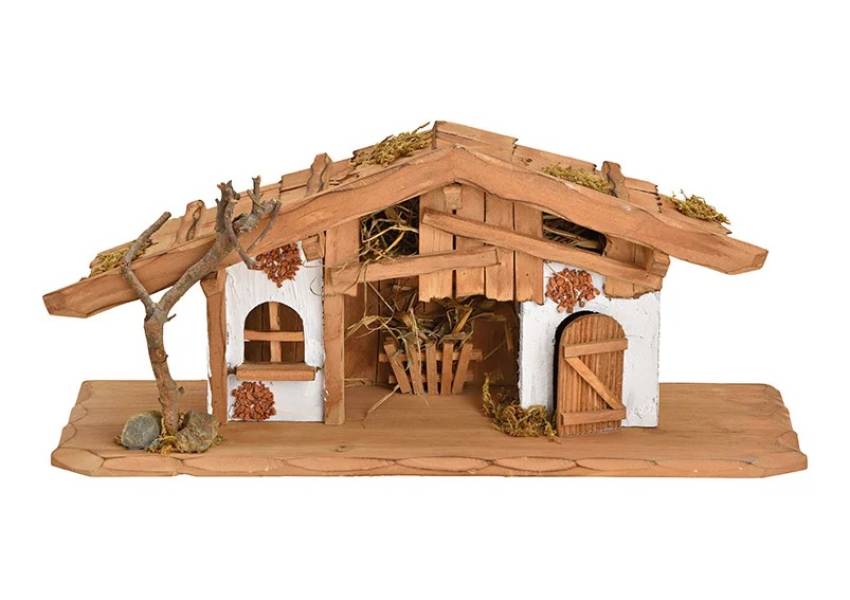 große Weihnachtskrippe Holzkunst Handmade