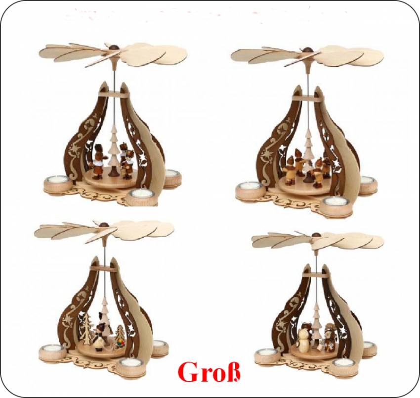 5 pyramiden teelichtpyramiden verschiedene motive sigro pyramiden weihnachtspyramiden