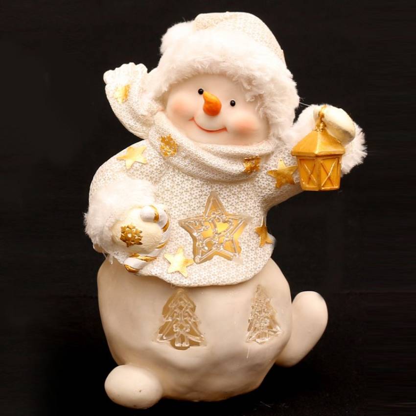 schneemann aus Polystein led beleuchtet tolle gestaltet