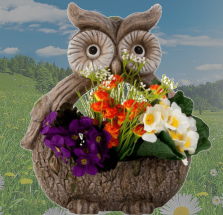 pflanztöpfe eulefigur gartendeko blumentopf