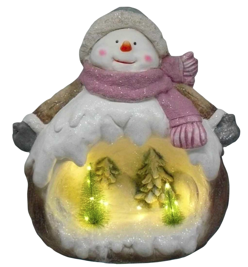 Dicker beleuchteter großer lustiger Schneemann Hugo - Ein winterlicher Hingucker
