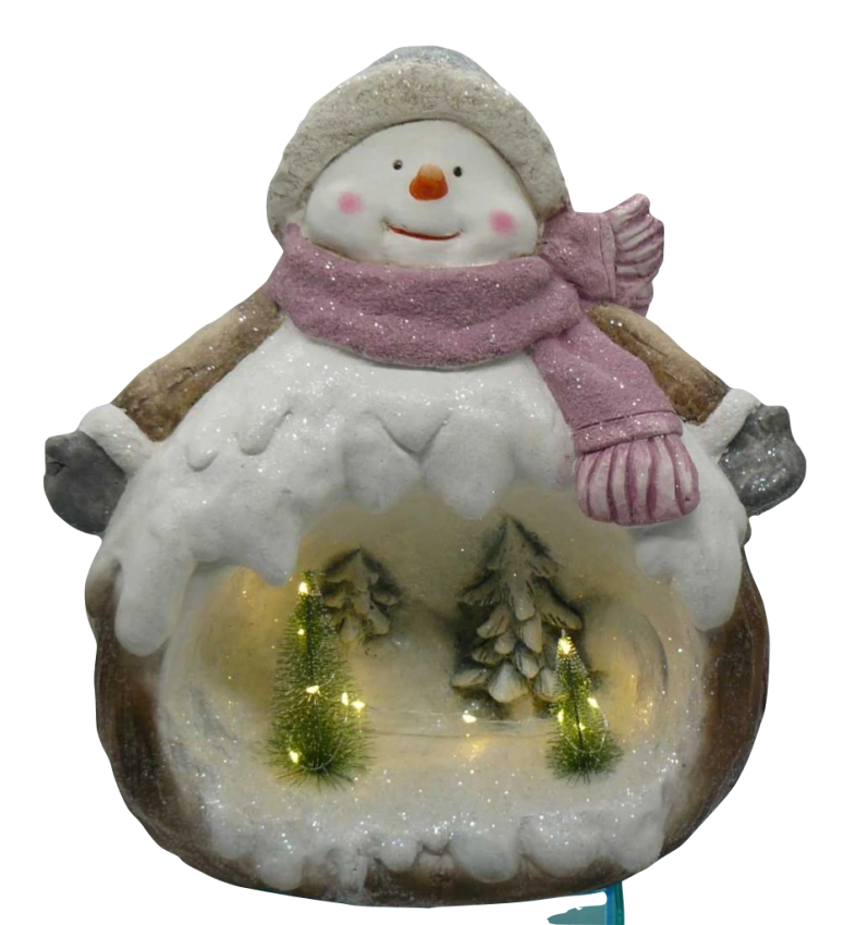 Dicker beleuchteter großer lustiger Schneemann Hugo - Ein winterlicher Hingucker