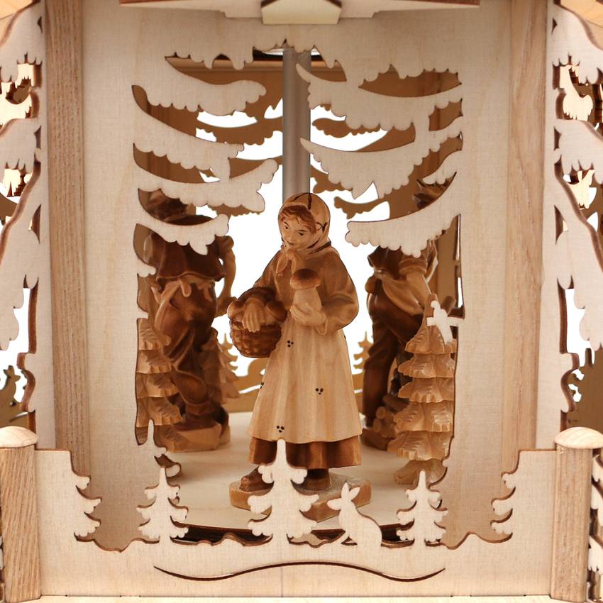 XXL Holz Weihnachtspyramide Waldmotiv, 4-stöckig Erzgebirge und Tirol