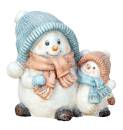 schneemann figuren mutti mit Kind farbige mgo gartendeko winterdeko