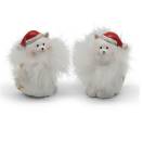 Katze Lilly – Weihnachtskatze aus Polyresin mit Kunstfell, flauschig