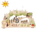 LED Schwibbogen DEFA-Schneewittchen mit farbenfrohen Holzfiguren und 10 warmen LEDs