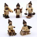 Set Miniatur-Holzfiguren mit Ski & Schlitten zum selbst bestücken