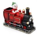 Poly Schneekind Räucherlokomotive – Handbemalte Winterdeko mit Schneemann
