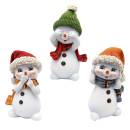 poly schneemann kinder bunt mit strickmützen 3er set