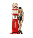 xl Wandschild Retro-Blechschild Thermometer – Zapfsäulen-Design mit Pin-up-Girl