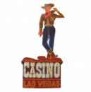 Wandschild Blechschild Casino Las Vegas Cowboy Retro