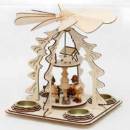 Weihnachtspyramide teelicht tischpyramide weihnachten waldarbeiter rehe futterkrippe