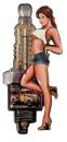 Retro Blechschild Wandschild - Thermometer Pinup Girl