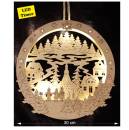 LED-Fensterbild Seiffener „Winterdorf“  Doppel-Timer-Funktion