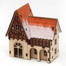 haus mit anbau roten dach und schnee miniatur