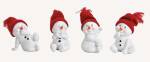 Schneemann Figur rote Mütze aus Poly