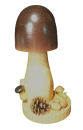 großer Räucherpilz, natur-braun, Marone handbemalt
