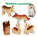 Waldtiere geschnitzt - Holzminiaturen SET