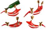 weihnflaschenständer weihnachtsente rot weihnachtsmütze betrunkene ente teakholzente