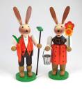 gärtner holzhasen orange  grün holzosterhasenpaar