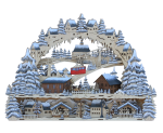 XL Lichterbogen mit Seilbahn Winterlandschaft Bank